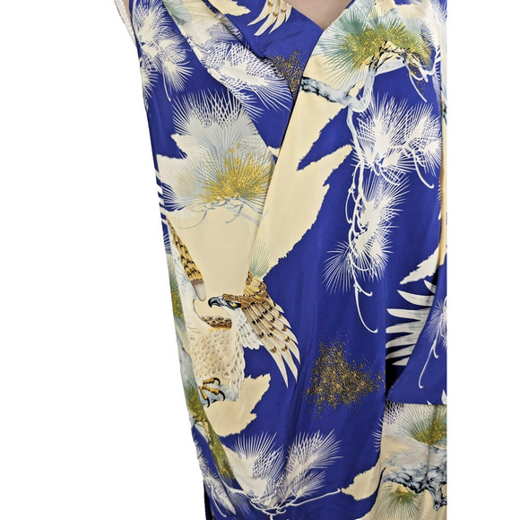 Foley + Corinna Silk Unique Print Pleated Dress Asymmetrical Yellow Blue Small - Picture 12 of 14